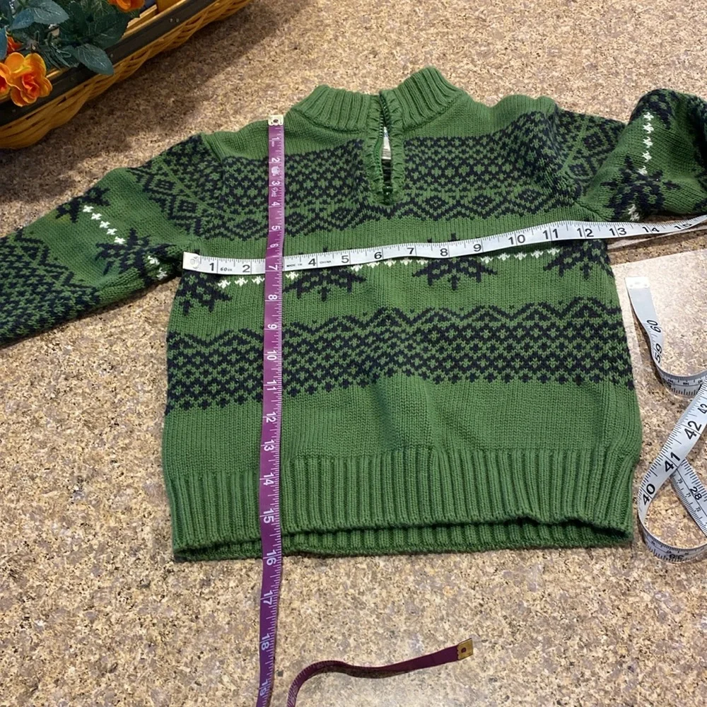 Gymboree Kids Pullover Partial Zip Sweater Green Blue Size 3